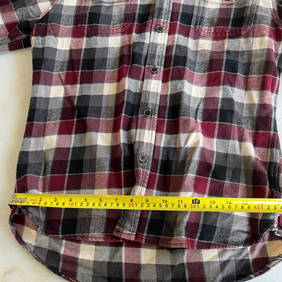 Red Black Flannel Jacket Western Cozy Soft Country Style Long Sleeve Button Down - Picture 7 of 8